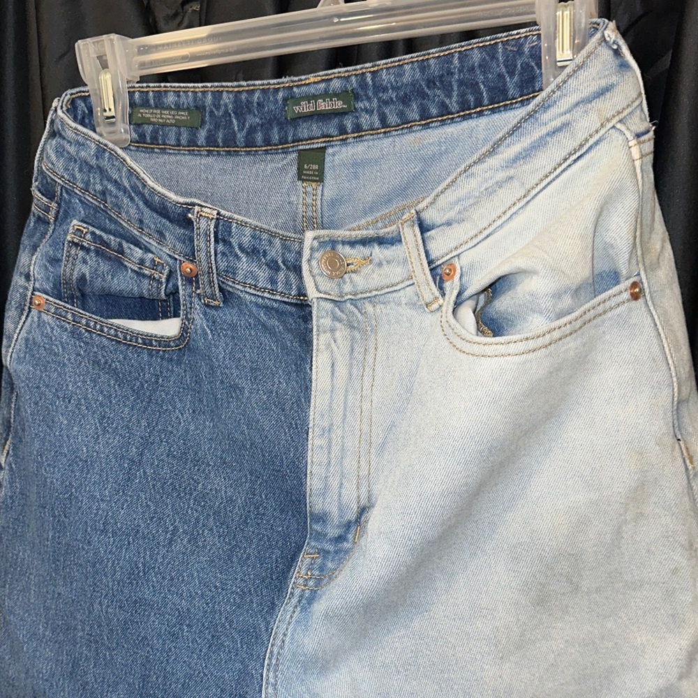 wild fable Two-Tone Blue Straight Jeans